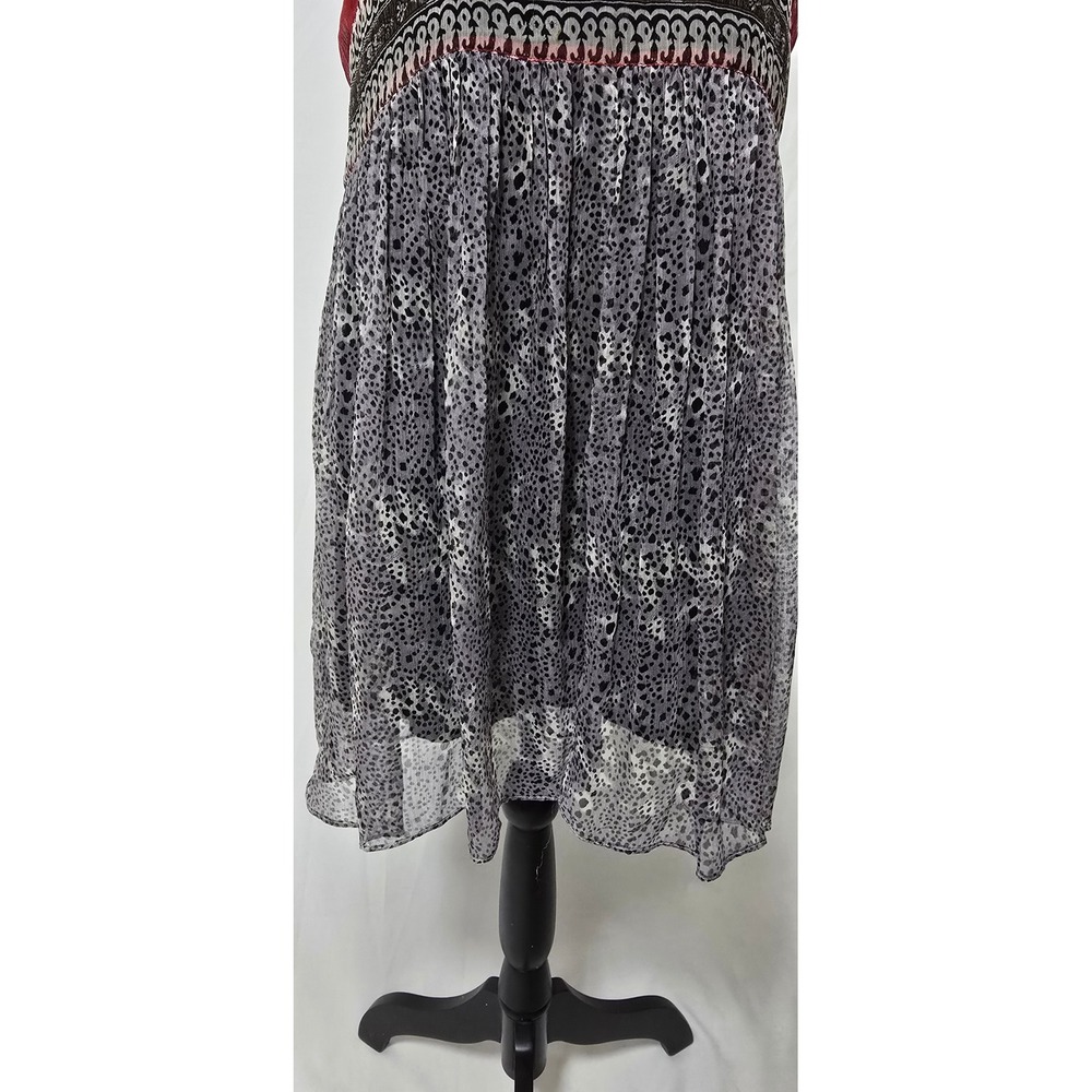 Free People Flaming Hearts mini dress women S/P red purple mixed print boho - Picture 7 of 10